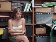 Reluctant small titted teen shoplifter Alyce Anderson fucked by a cop