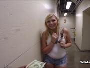 Paying chubby blonde stranger for a quickie