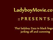 Ladyboy Zaza Jerking Off
