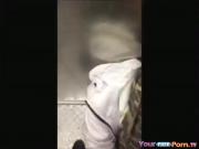 Teen Sucks Cock In An Elevator