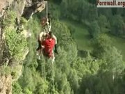 Acrobatic Couple Fuck Over The Cliff Drop