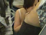 Adorable brunette changing-room blow