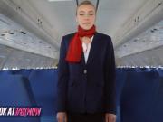 'Look at her Now - Uniformed flightattendant Angel Emily trades in for leather'