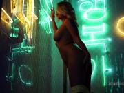 'Sexy Milf Stripteases under Neon lights'