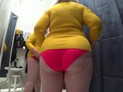 'Mature Busty BBW In The Fitting Room. hidden camera'