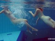 'Hottest teens Melisa and Marusia swimming in the pool'