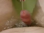 'Me playing with shower, cum from water'