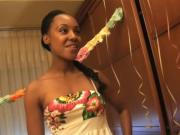 Ebony beauty celebrates her 18 birthday by having great fuck!