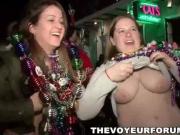 College babes flashing at Mardi Gras