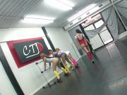 Brunette chick fucked doggystyle by the director with his big cock