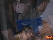 Latino criminal is chased, caught, and fucked by milf cops