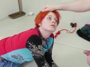 Self bondage cuffs xxx Cummie, the Painal Cum Cat