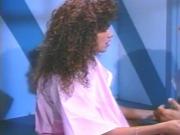 Skinny brunette takes a big dick