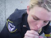 Perv gets caught drilling the neighbors wife by horny milf cops