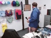 Lovely skinny teen gets busted shoplifting on cameras and has to let the horny officer bangs her.