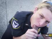 Officers get in doggystyle for criminal suspect to bang their horny coochies