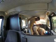 Horny couple hard boning in the taxi while filming them