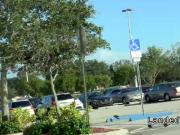 Natural busty teeb bangs in the car