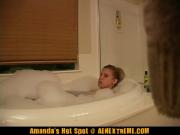 Ravishing Co-Ed Amanda Masturbates Waxed Pussy In The Bath Tub
