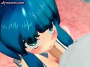 Wild animated girl gives oral sex