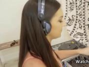 Perky DJ gf fucks sucks pov style