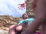 Wild tourists have mountain anal sex