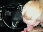 Blonde Slut Sucks in Parking Lot