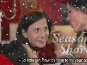 Hot christmas lesbian threesome