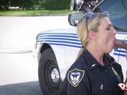 Black MONSTERCOCK wrecks cop pussy in the STREET