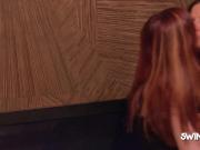 Redhead swing wife leaves her shyness on the side once at the red room