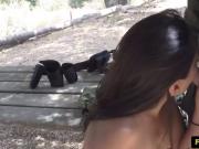 Beautiful Latina babe sucking dick and getting fucked hard by a border agent