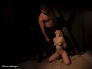 Small tits blonde fucked in bondage