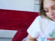 Teen gets pov facial from stepdad