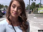 Kirsten Lee gets fucked in public for a little cash prize