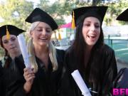 Teen cuties celebrate their graduation with a lesbo action