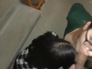 Hot Blowjob in a stairwell by two sexy teens