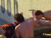 Pool party and swingers get too hot to start fucking at the red room after sex games with amateurs.