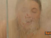 American swinger couple fucks in the shower before meeting the rest ones in the Swing House.