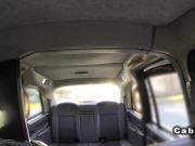 Two handed handjob in fake taxi
