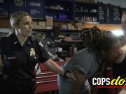 Mechanic gets his hard tool softened by horny female cops