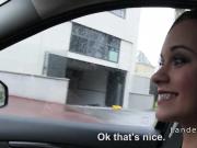 Petite Euro teen sucks and fucks in car