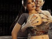 3D Zombie Fucks Lara Croft!