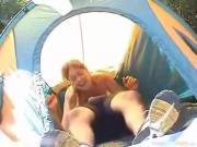 Teen Rides Her BF In A Tent