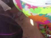 Groping A Teens Colorful Ass