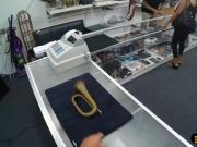 Hot ass amateur brunette babe pawns her pussy and banged