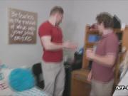 Dicking kinky coeds in a dormitory foursome