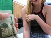 Sexy amateur blonde eurobabe drilled for a few bucks