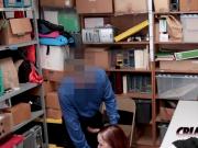 April is placed on officers desk to take his cock in balls deep
