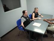 Kinky officers take and fuck criminal on the table after questioning