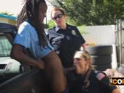 Hardcore interracial sex while on duty! Horny female cops love BBCs.